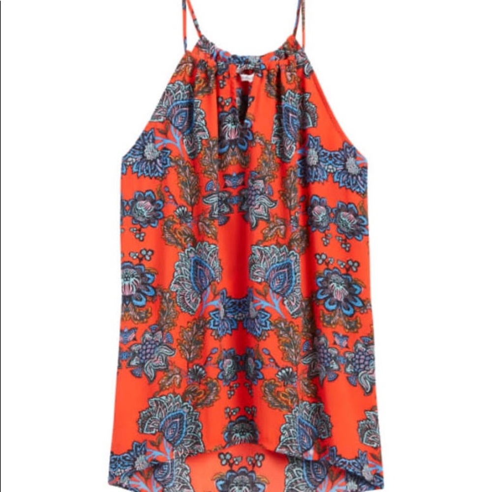 Collective concepts red floral tank